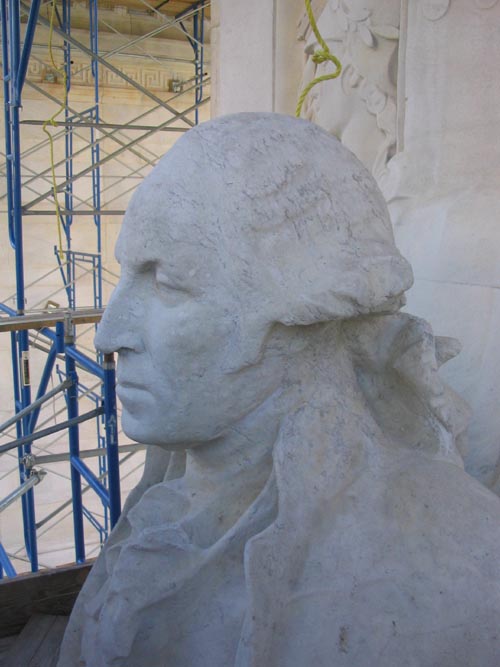 Washington figure from Washington Accompanied by Wisdom and Justice close up