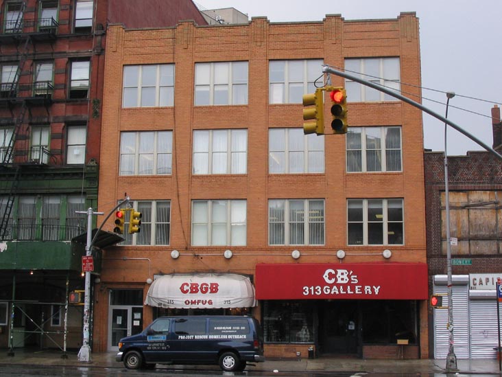 CBGB, 315 Bowery at the end of Bleecker Street, Manhattan