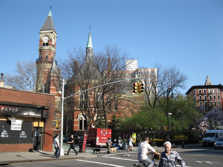 Jefferson Market Library From Greenwich Avenue and West 10th Street, West Village, Manhattan, April 5, 2010