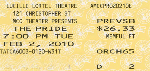 The Pride Ticket, Lucille Lortel Theatre, February 2, 2010