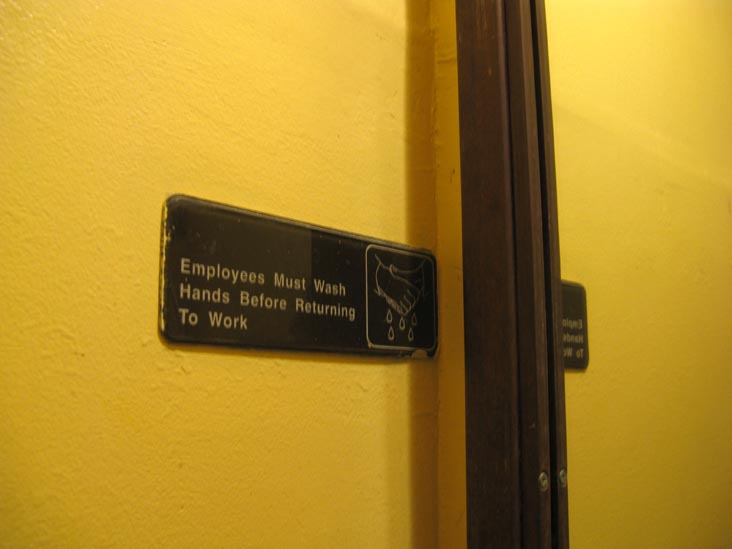 Employees Must Wash Hands, Wogie's Bar & Grill, 39 Greenwich Avenue, West Village, Manhattan, October 7, 2009
