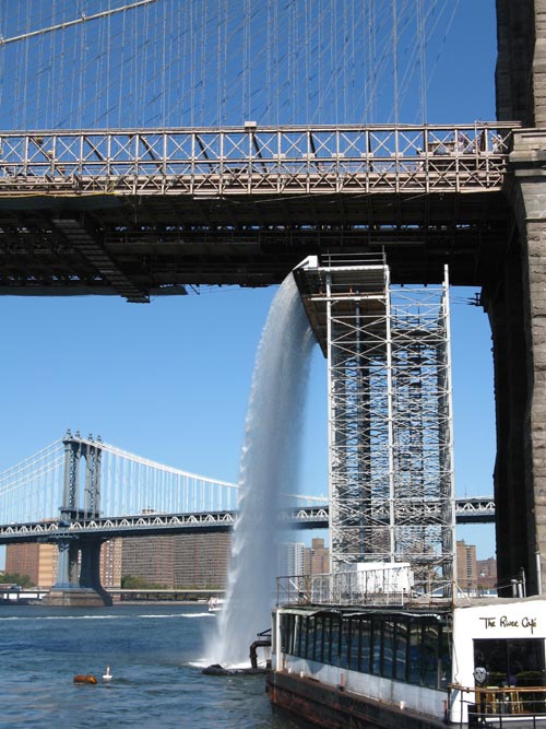 Olafur Eliasson's New York City Waterfalls, Brooklyn Bridge, East River, New York City, September 7, 2008