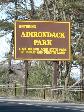 Adirondack Park Sign, Interstate 87/Adirondack Northway Near Lake George, Adirondacks, New York