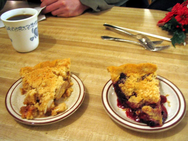 Apple Crumb, Blackberry Crumb Pie Slices, Noon Mark Diner, 1770 New York State Route 73, Keene Valley, New York