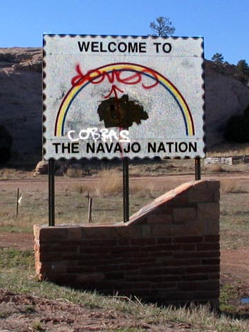 Navajo Nation Welcome Sign, Route 264, New Mexico-Arizona Border, Window Rock, Arizona
