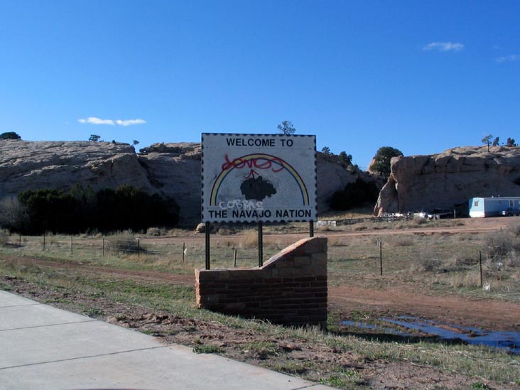 Welcome Sign, New Mexico-Arizona Border, Window Rock, Arizona
