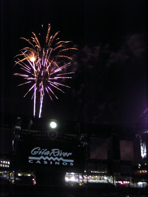 Postgame Fireworks, Arizona Diamondbacks vs. San Diego Padres, Chase Field, 401 East Jefferson Street, Phoenix, Arizona, April 18, 2008