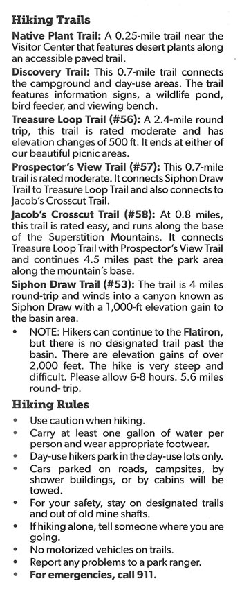 Lost Dutchman State Park Brochure