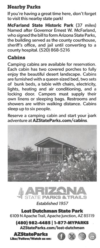 Lost Dutchman State Park Brochure