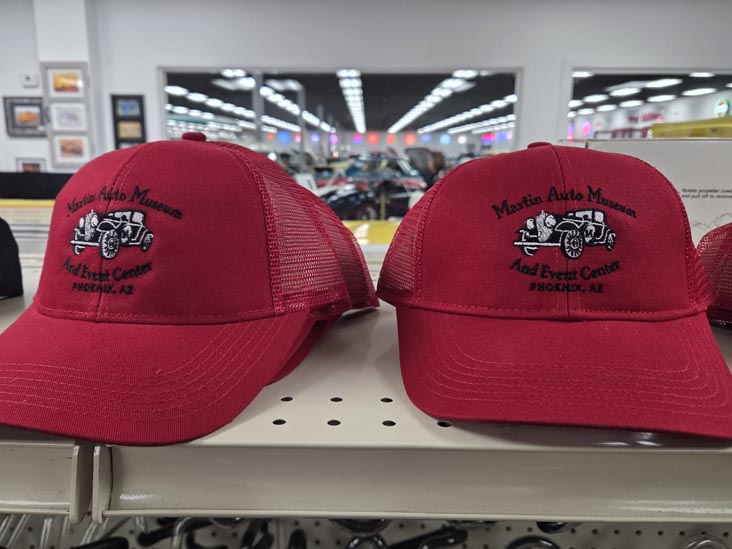 Baseball Caps, Gift Shop, Martin Auto Museum, Glendale, Arizona, February 17, 2026