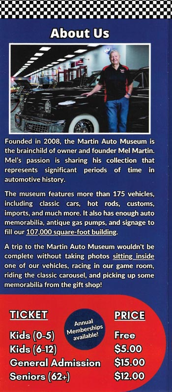 Martin Auto Museum Brochure