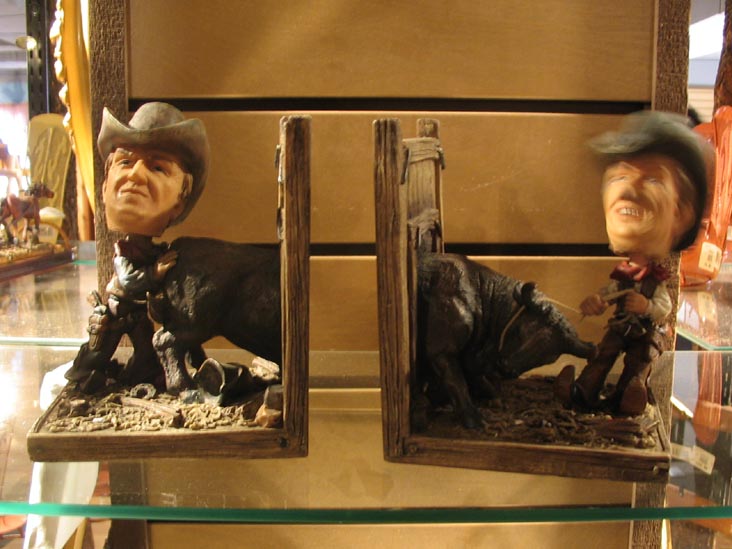 Cowboy Bobblehead Bookends, Gift Shop, Old Tucson Studios, 201 South Kinney Road, Tucson, Arizona, January 14, 2006