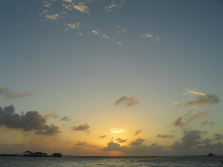 Sunset From Coral Reef Beach, Savaneta, Aruba, February 10, 2008, 6:36 p.m.