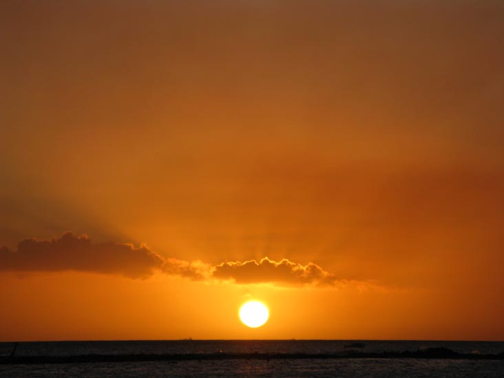 Sunset From Coral Reef Beach, Savaneta, Aruba, February 14, 2009, 6:42 p.m.