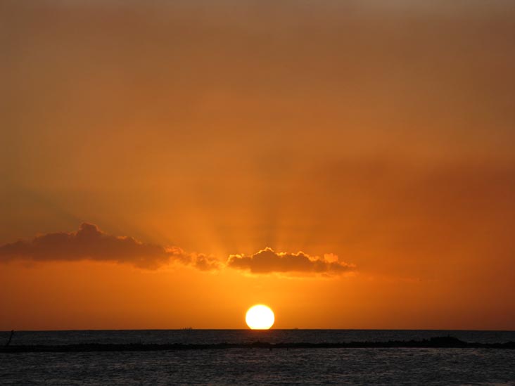 Sunset From Coral Reef Beach, Savaneta, Aruba, February 14, 2009, 6:44 p.m.