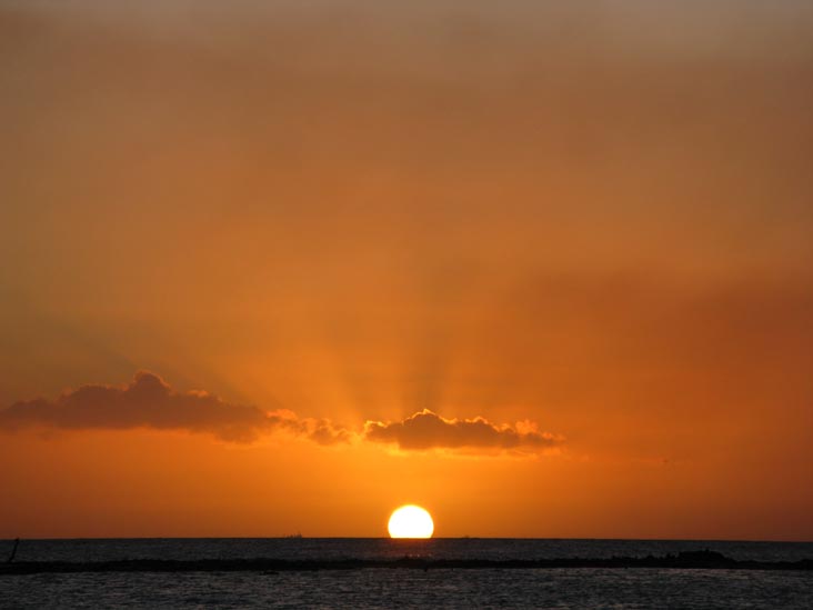 Sunset From Coral Reef Beach, Savaneta, Aruba, February 14, 2009, 6:44 p.m.