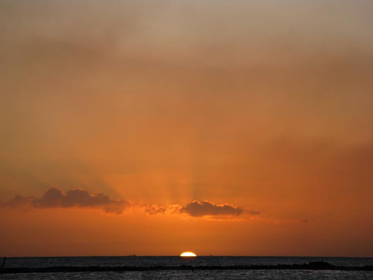 Sunset From Coral Reef Beach, Savaneta, Aruba, February 14, 2009, 6:45 p.m.