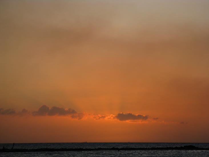 Sunset From Coral Reef Beach, Savaneta, Aruba, February 14, 2009, 6:46 p.m.