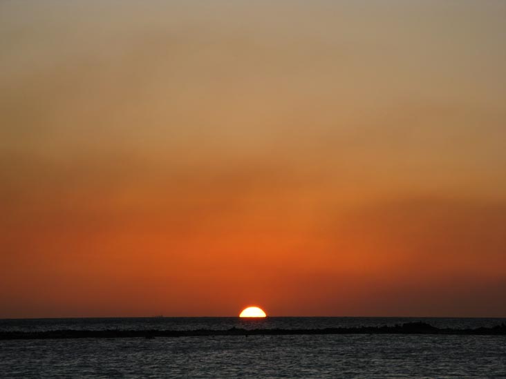 Sunset From Coral Reef Beach, Savaneta, Aruba, February 15, 2009, 6:45 p.m.
