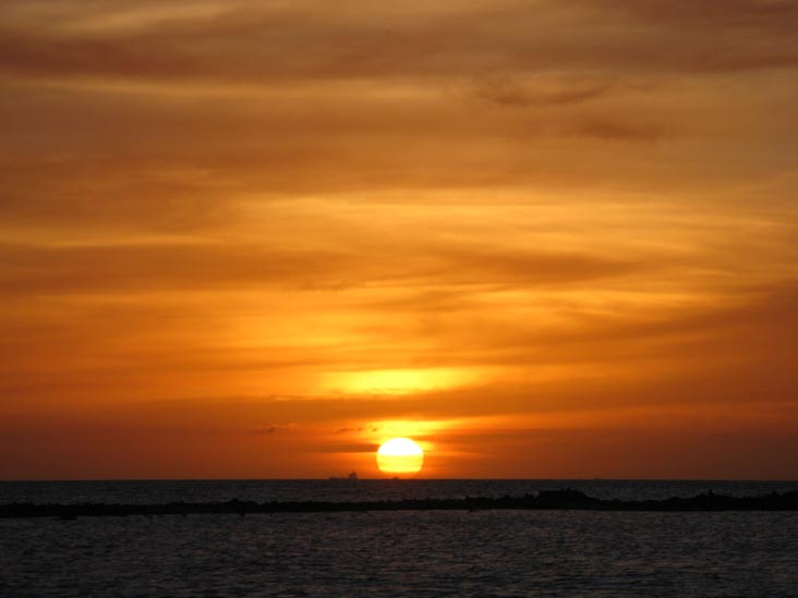 Sunset From Coral Reef Beach, Savaneta, Aruba, February 16, 2009, 6:44 p.m.