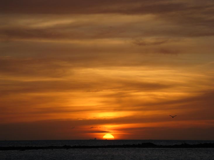 Sunset From Coral Reef Beach, Savaneta, Aruba, February 16, 2009, 6:45 p.m.