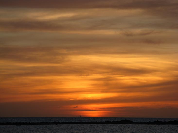 Sunset From Coral Reef Beach, Savaneta, Aruba, February 16, 2009, 6:46 p.m.