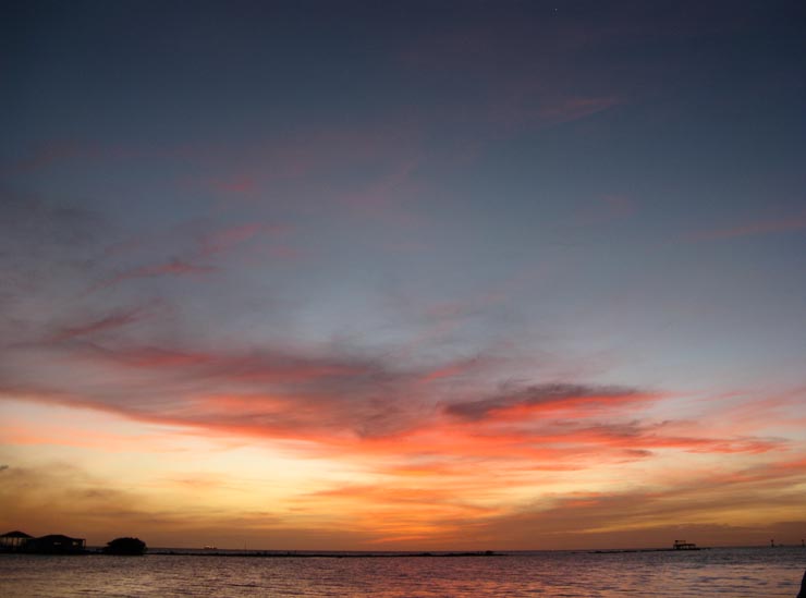 Sunset From Coral Reef Beach, Savaneta, Aruba, February 16, 2009, 7:00 p.m.