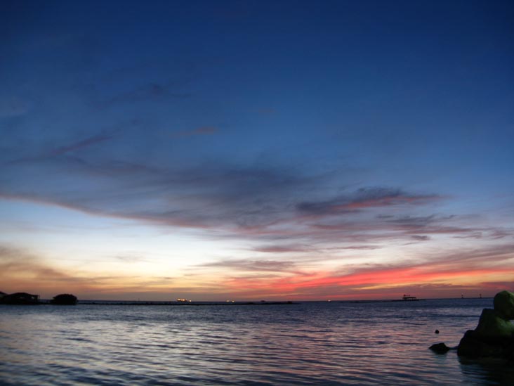 Sunset From Coral Reef Beach, Savaneta, Aruba, February 16, 2009, 7:07 p.m.