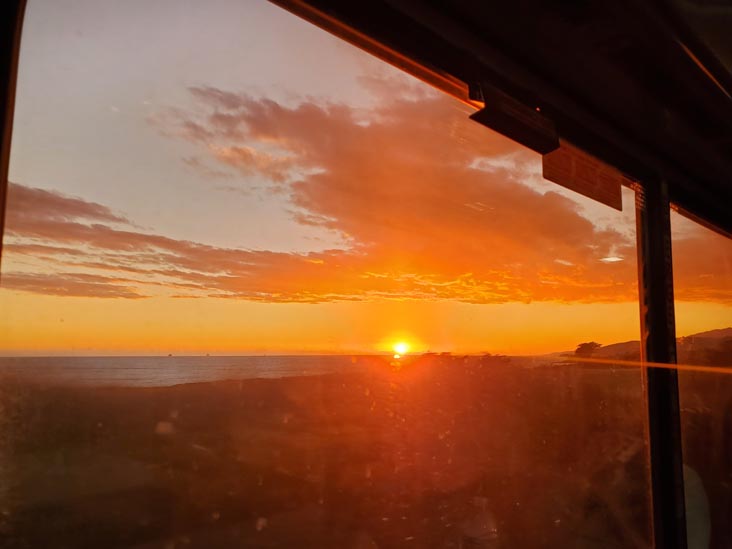Sunset, Pacific Ocean From Amtrak Coast Starlight, California, February 23, 2022