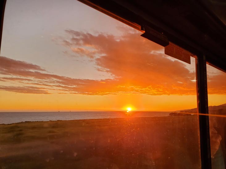 Sunset, Pacific Ocean From Amtrak Coast Starlight, California, February 23, 2022