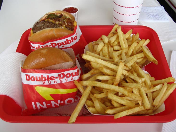 Double-Double Animal Style Burgers with Fries, In-N-Out Burger, 9245 West Venice Boulevard, West Los Angeles, Los Angeles, California