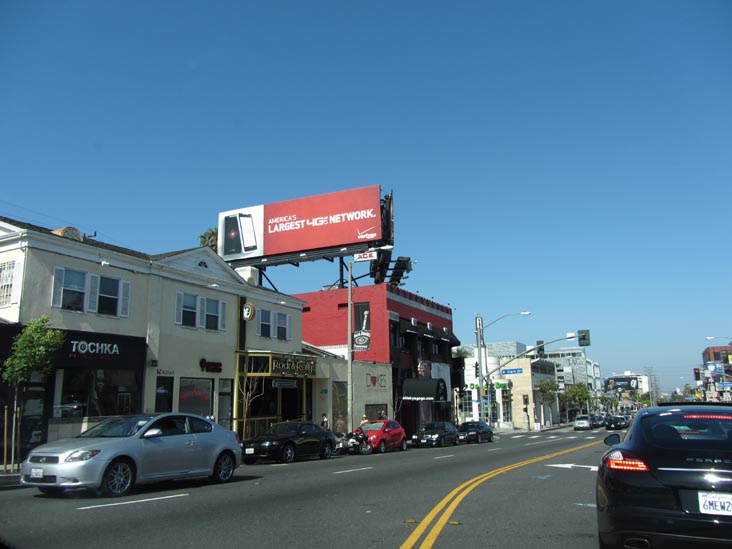 Sunset Boulevard at Clark Street, West Hollywood, California, May 20, 2012