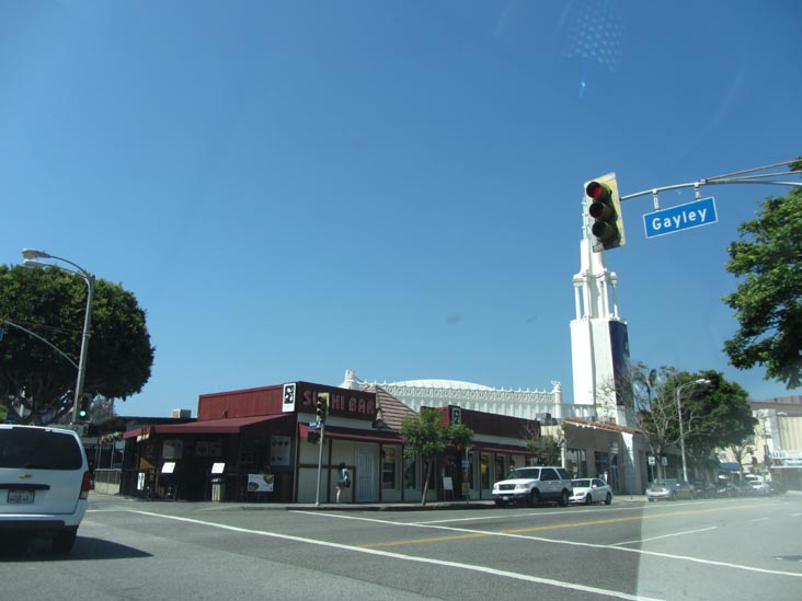 Gayley Avenue at Weyburn Avenue, Westwood Village, Los Angeles, May 20, 2012
