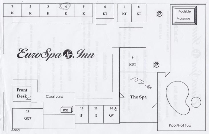 Site Plan, Euro Spa & Inn, 1202 Pine Street, Calistoga, California