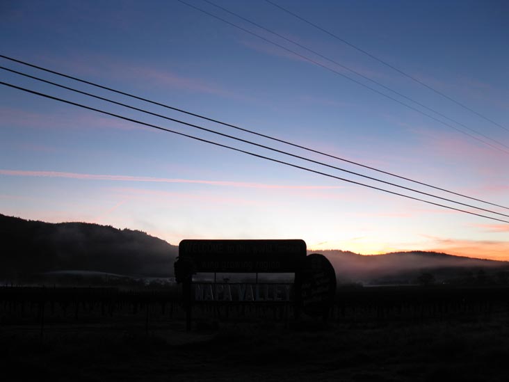 Welcome To Napa Valley Sign, Highway 29 Near Peterson Drive, Calistoga, California, March 15, 2010