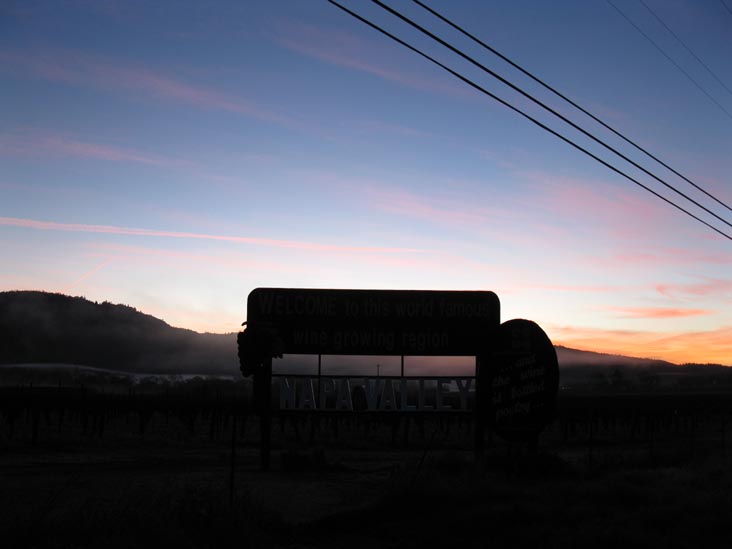 Welcome To Napa Valley Sign, Highway 29 Near Peterson Drive, Calistoga, California, March 15, 2010