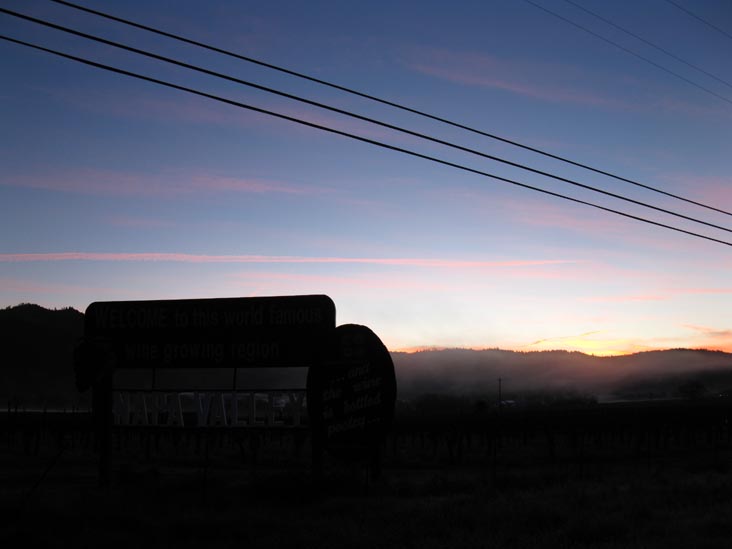 Welcome To Napa Valley Sign, Highway 29 Near Peterson Drive, Calistoga, California, March 15, 2010