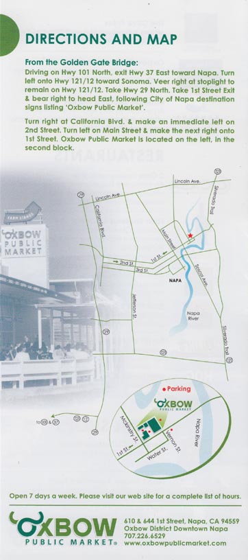 Brochure, Oxbow Public Market, 610 First Street, Napa, California