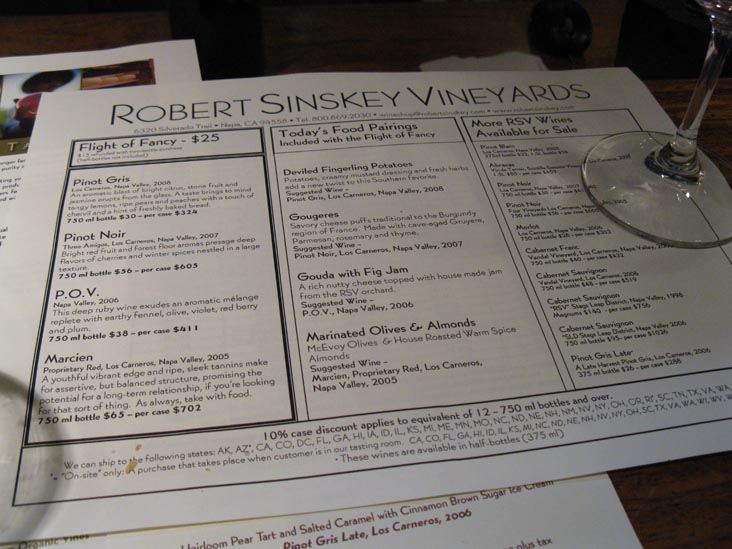 Robert Sinskey Vineyards, 6320 Silverado Trail, Napa, California, March 10, 2010
