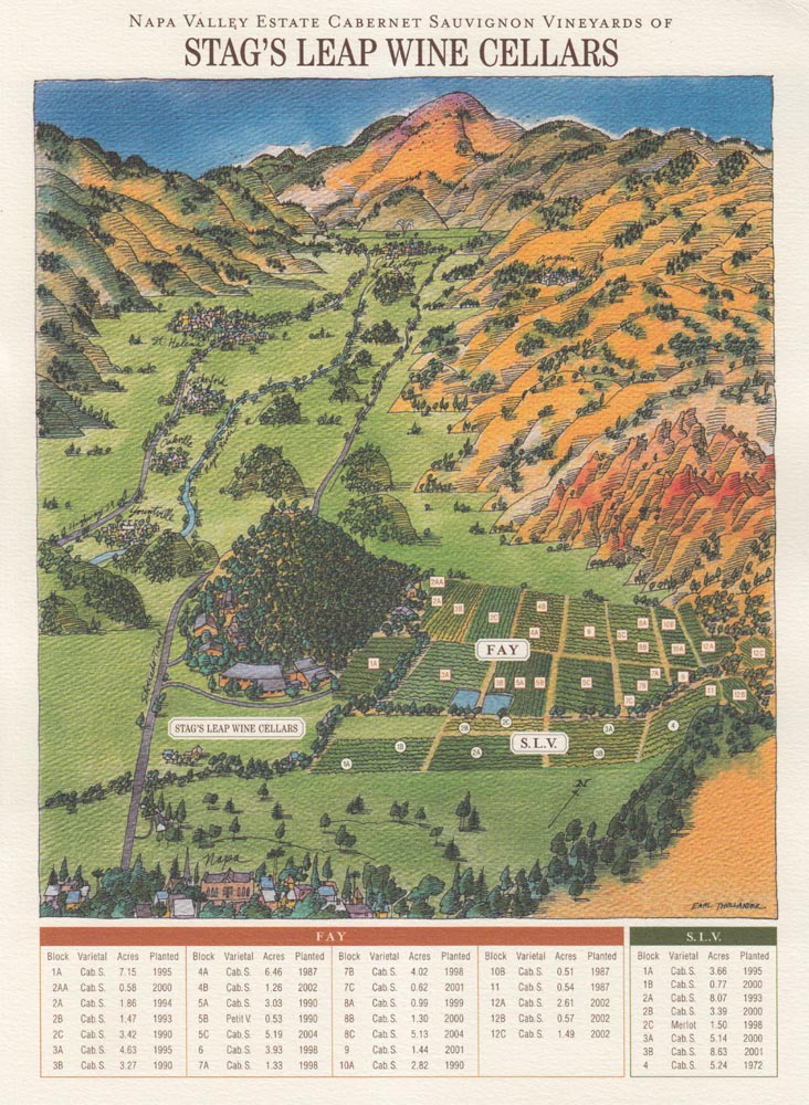Vineyard Map, Stag's Leap Wine Cellars, 5766 Silverado Trail, Napa, California