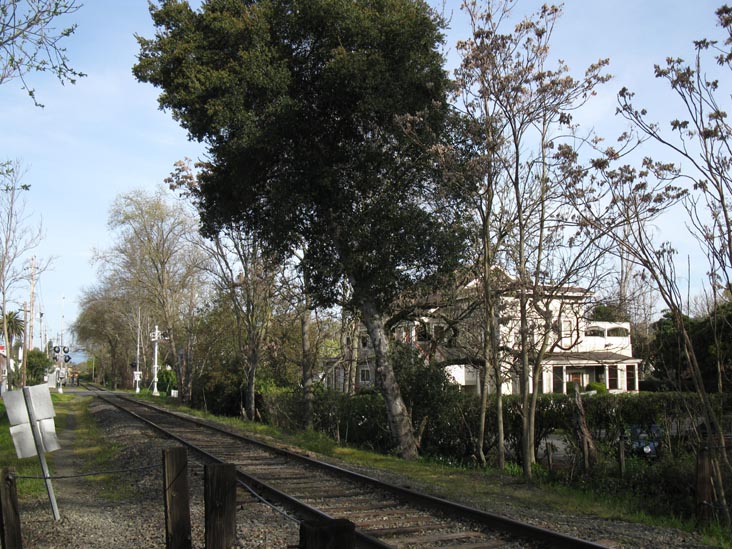 Train Tracks Along Main Street Near Pope Street, St. Helena, California