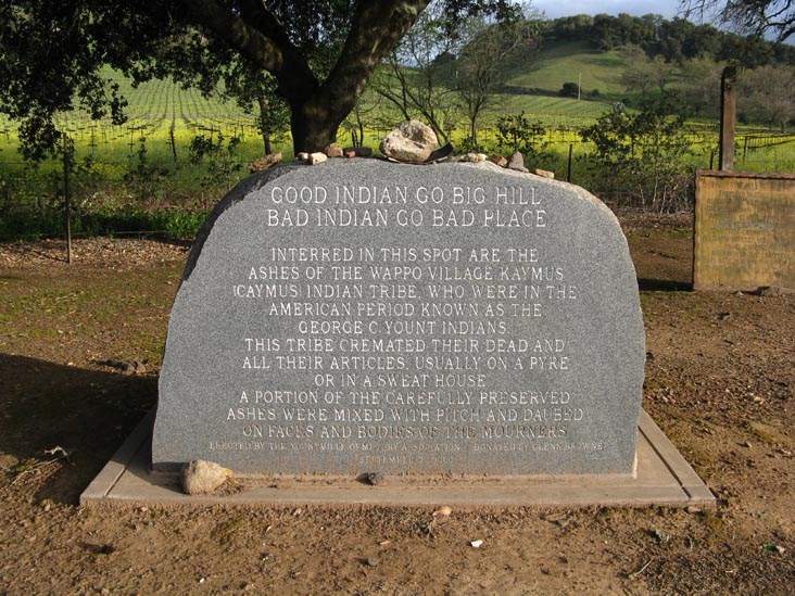 Good Indian Go Big Hill Marker, George C. Yount Pioneer Cemetery, Yountville, California