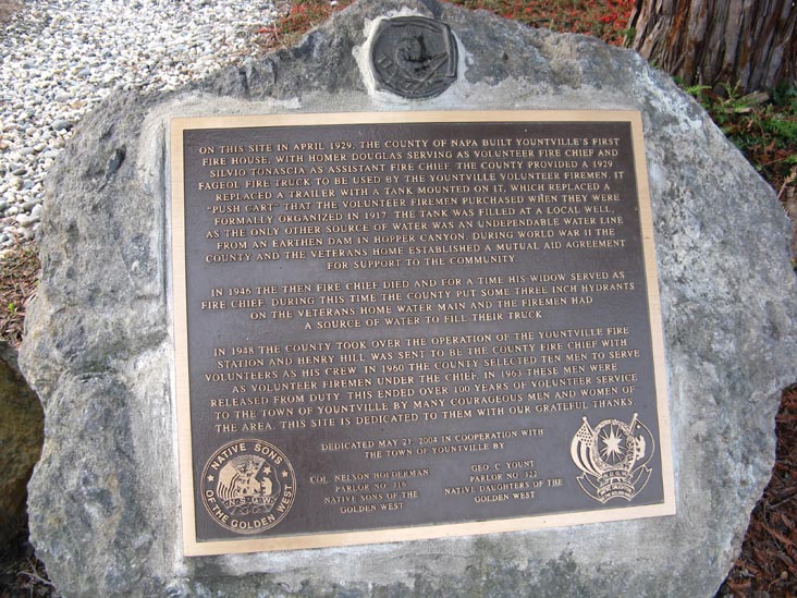 Fire House Boulder, Van de Leur Park, Washington Street, Yountville, California