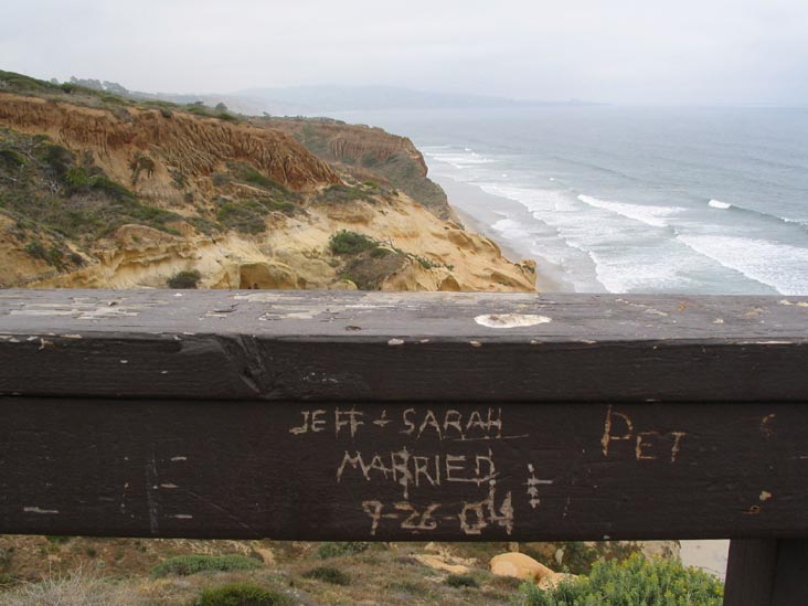 Jeff & Sarah, Married 9/26/04, Guy Fleming Trail, Torrey Pines State Reserve, La Jolla, California