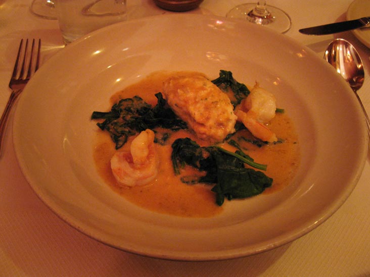 Petrale Sole and Scallop Mousse With Gulf Shrimp and Spinach, Chez Panisse, 1517 Shattuck Avenue, Berkeley, California, March 6, 2010