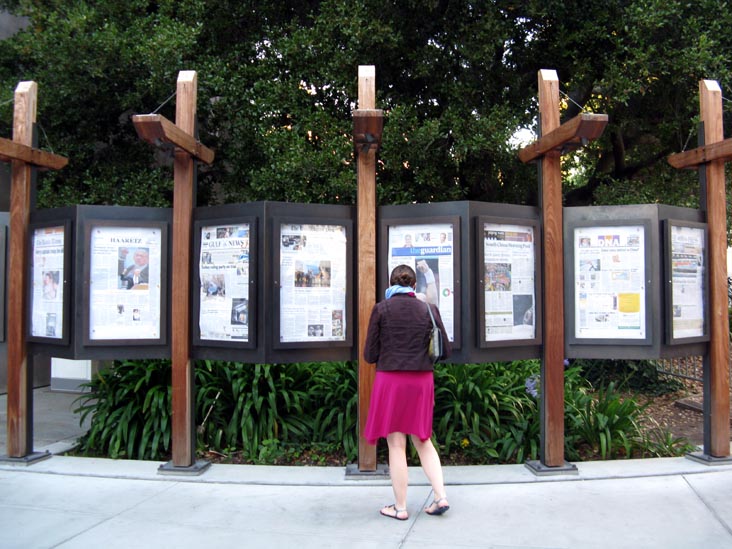 Newspapers Outside Moffitt Undergraduate Library, University of California-Berkeley, Berkeley, California