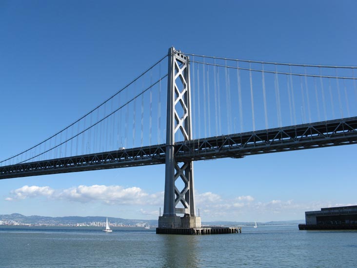 San Francisco-Oakland Bay Bridge From The Embarcadero, San Francisco, California