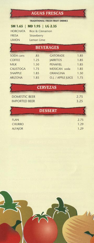 Pancho Villa Taqueria Beverages and Desserts