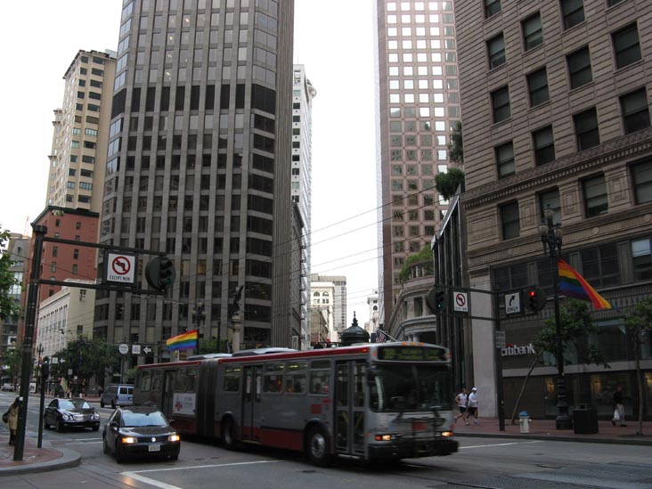 Muni Bus, Market Street and Montgomery Street, San Francisco, California