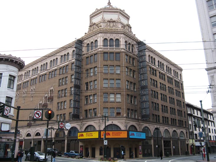 Golden Gate Theatre, Taylor Street and Golden Gate Avenue, NW Corner at Market Street, San Francisco, California